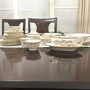 Vintage Pope Gosser Blue Belle China Hostess Serving Set Made in USA